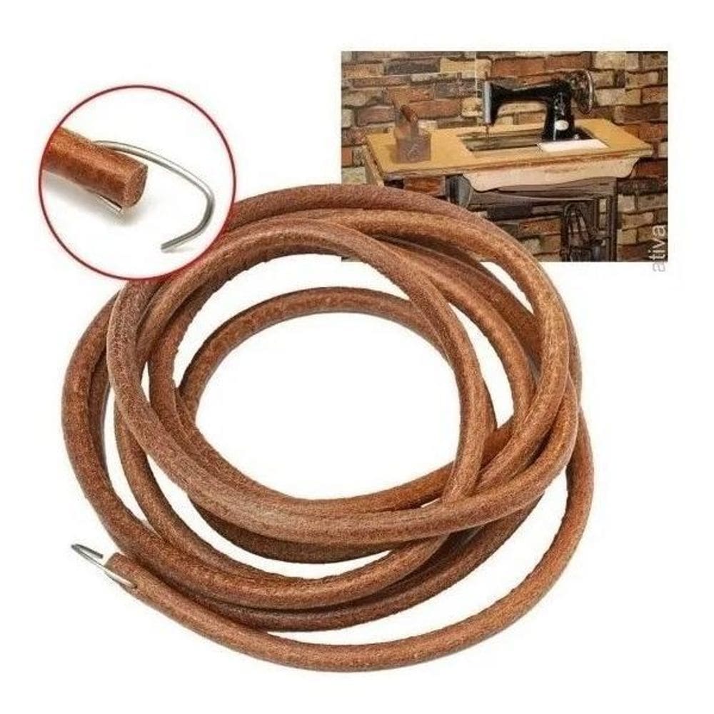 Correia De Couro Máquina De Costura De Pedal Singer Antiga