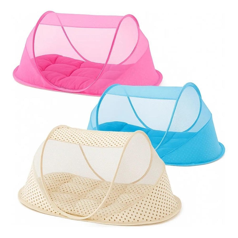 Berço Portátil Mosqueteiro Retrátil Bebê Toca Música Tenda