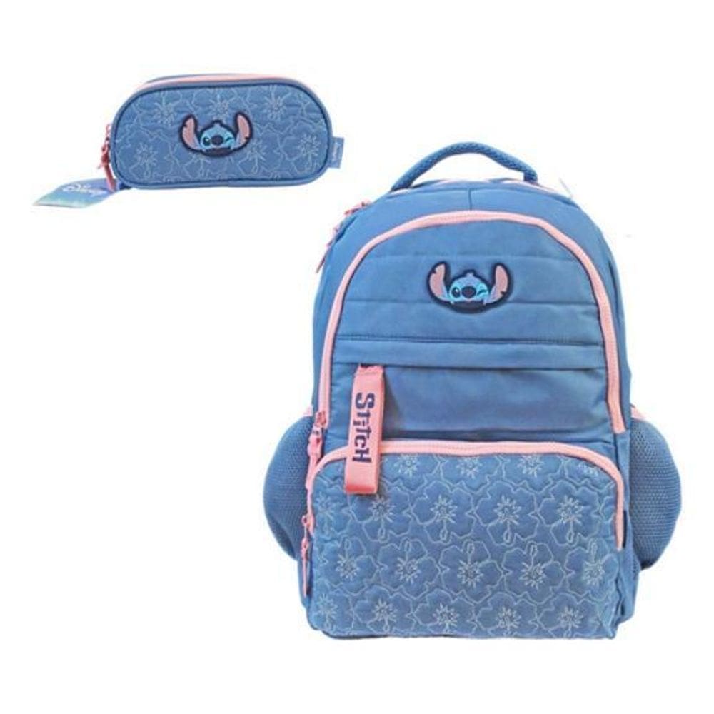 Kit Mochila Costas Notebook Com Estojo Triplo Stitch