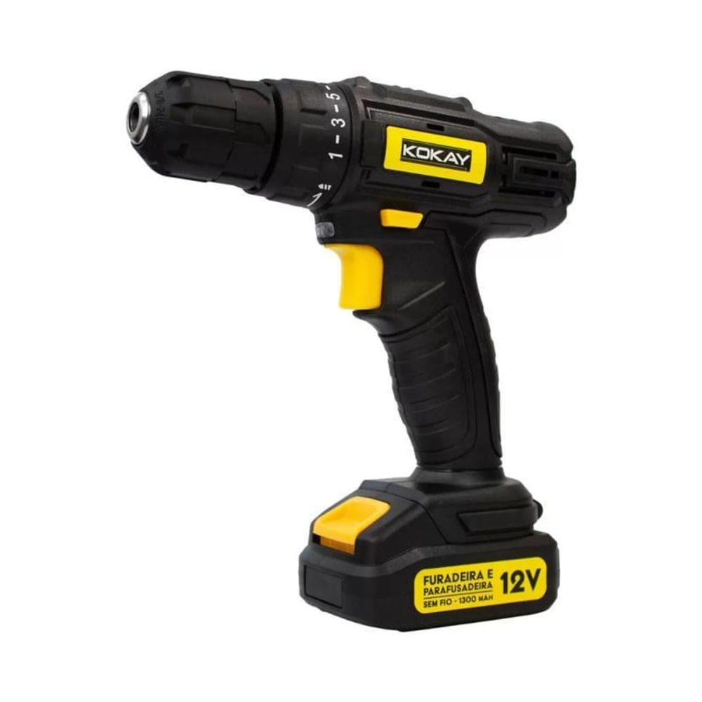 Parafusadeira E Furadeira Kokay Bateria Li-Ion Maleta 12V
