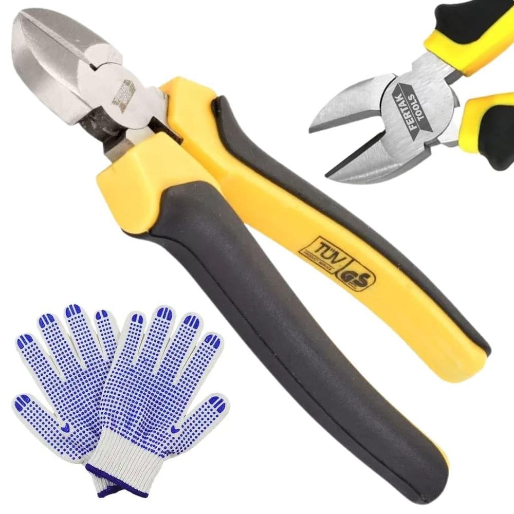 Alicate De Corte 6 Cabo Emborrachado + Luva Epi