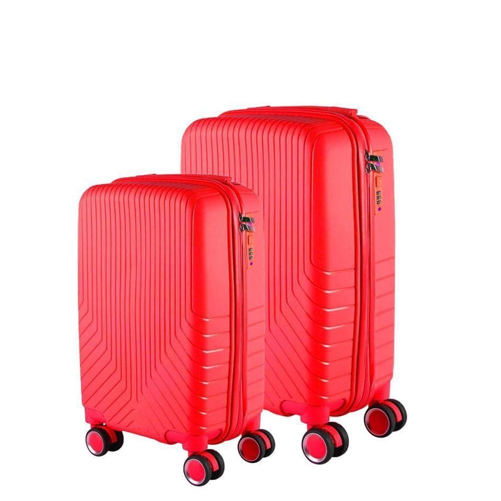 Conjunto Malas P E M Polipropileno Inquebrável Vermelha