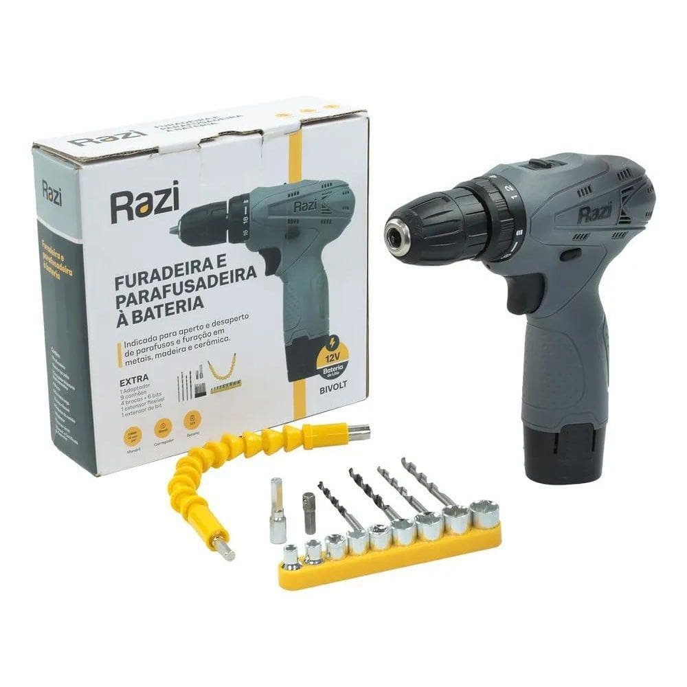 2X Parafusadeira E Furadeira Razi Multifuncional Portátil 35