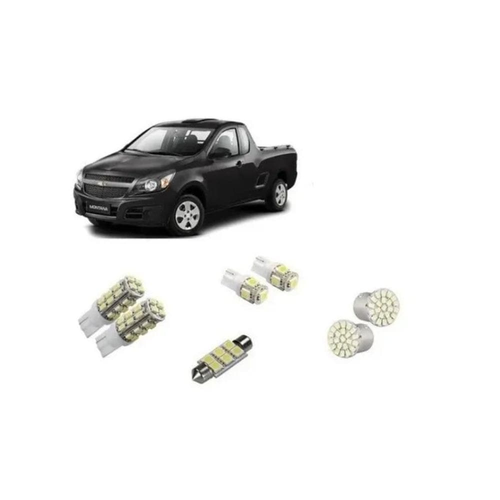Kit Montana Led Chevrolet 7 Lâmpadas Pingo Teto Placa Re
