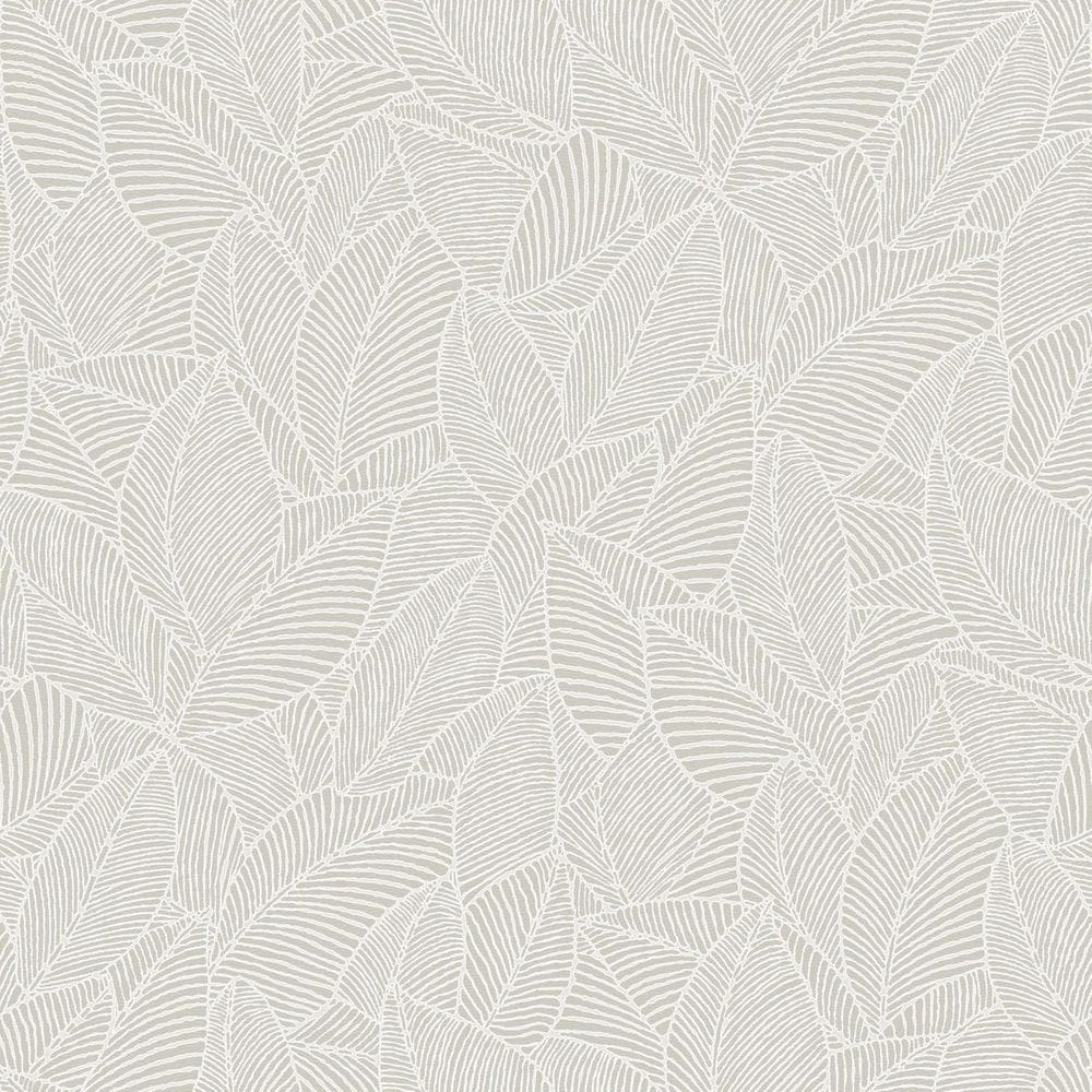 Papel De Parede Vinilico 53cmx10 M Folhagem Off-white