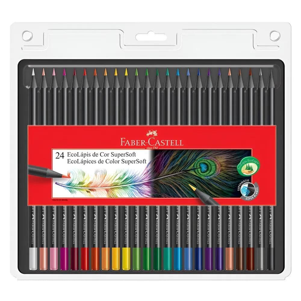 Lápis Faber-Castell Supersoft 24 Cores: Cobertura Intensa