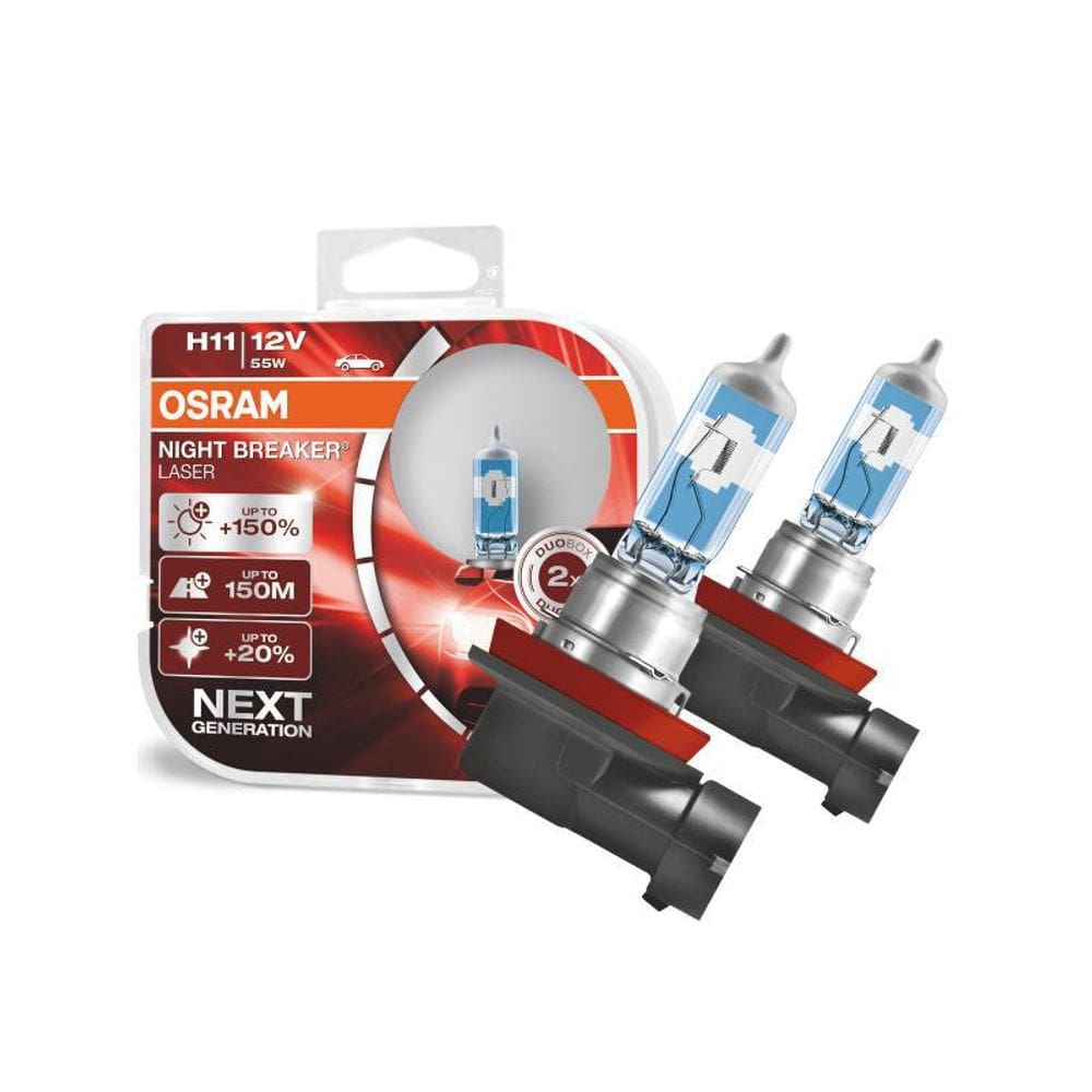 Lâmpada Osram Night Breaker Laser H11 150%+ Luz 55W 12V