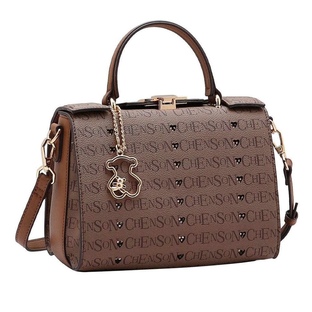 Bolsa Feminina Transversal Alça Mão Coração Strass Chenson