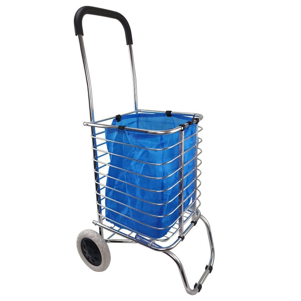 Carrinho De Mão Dobravel Sacola Aluminio Feira Portatil