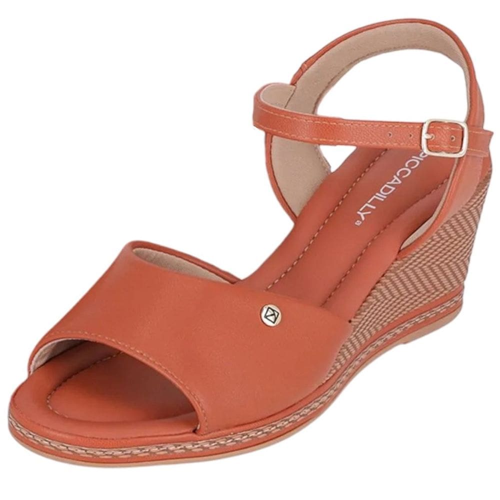Sandália Feminina Anabela Baixa Casual Conforto  Piccadilly