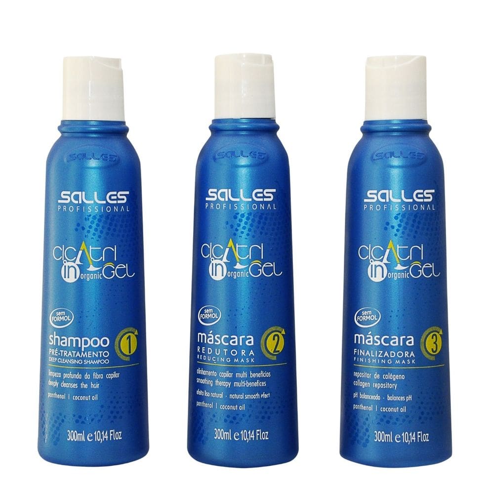 Kit Progressiva Cicatri In Gel Organic 3 Passos 300ml Salles