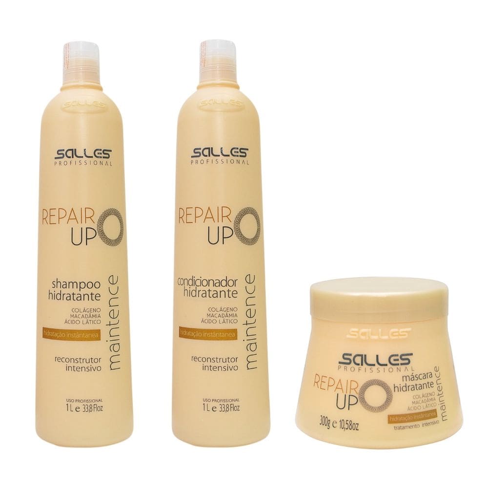 Kit Shampoo + Máscara + Condicionador Repair Up 1lt Salles