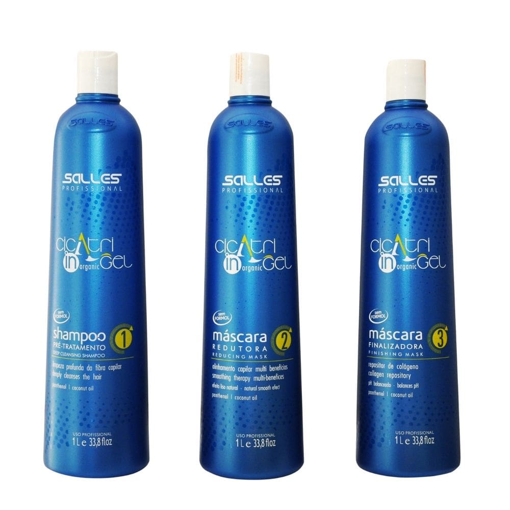 Kit Progressiva Cicatri In Gel Organic 3 Passos 1lt Salles