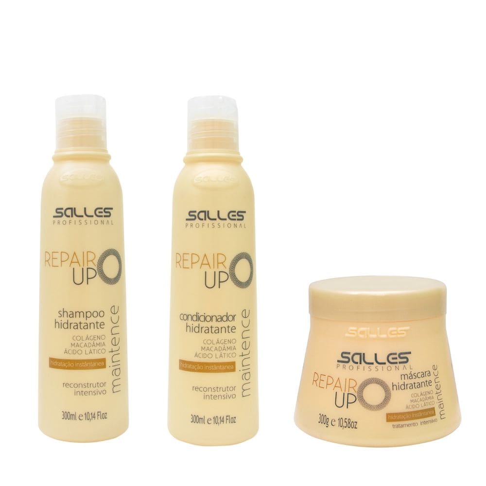 Kit Shampoo + Máscara + Condicionador Repair Up 300ml Salles