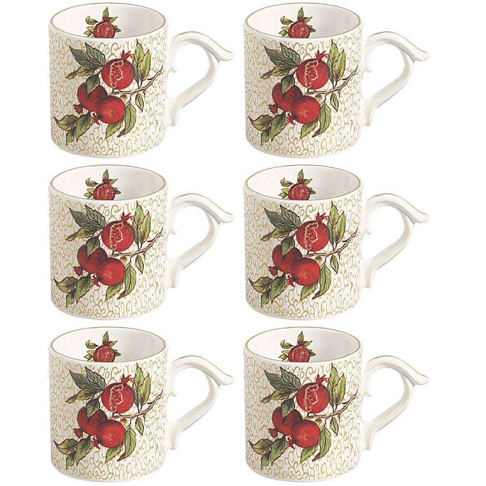 Conjunto de 6 Canecas Encanto Dourado de Cerâmica 300ml - Scalla