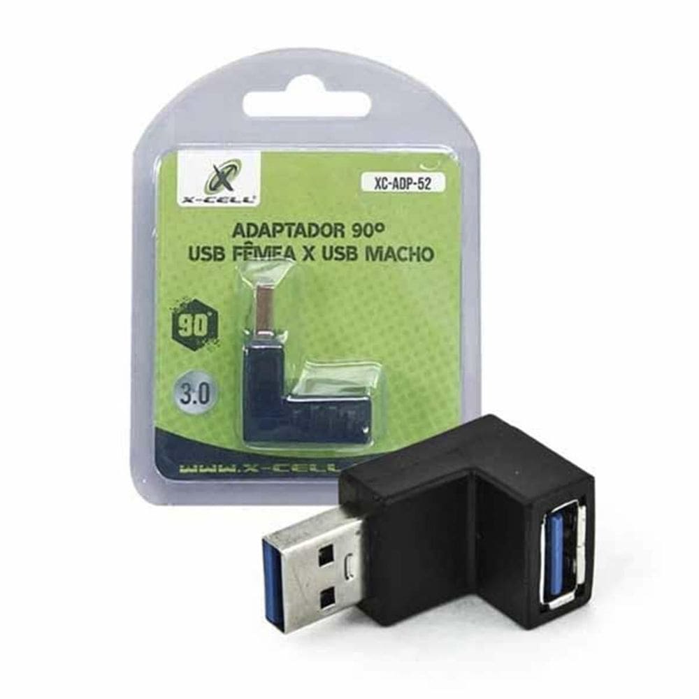 Adaptador Usb 90 Graus L Usb Femea Usb Macho 3.0 Xcell
