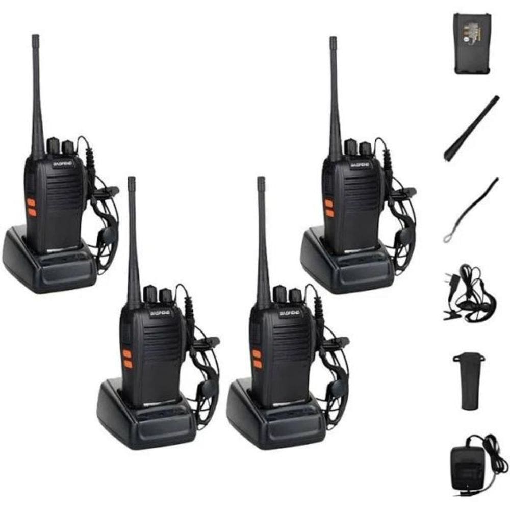 Kit 4 Rádios Comunicador Vhf/Uhf/ Fm Baofeng 777S Walktalk