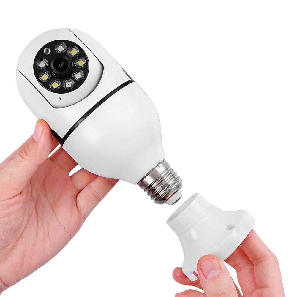 Câmera Ip 360 Giratória Com Wifi E Lâmpada