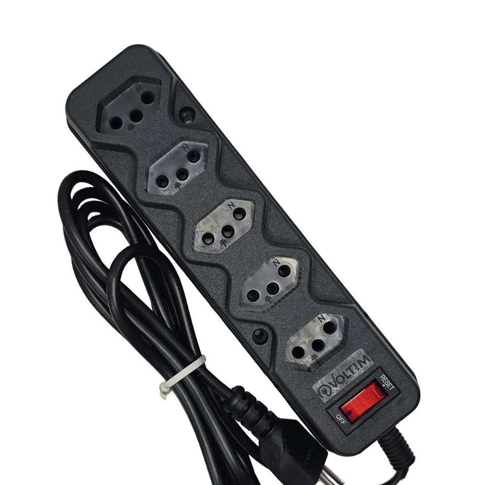 Filtro De Linha Rearmável 5 Saídas 10A Bivolt Nbr Cabo 1,5M
