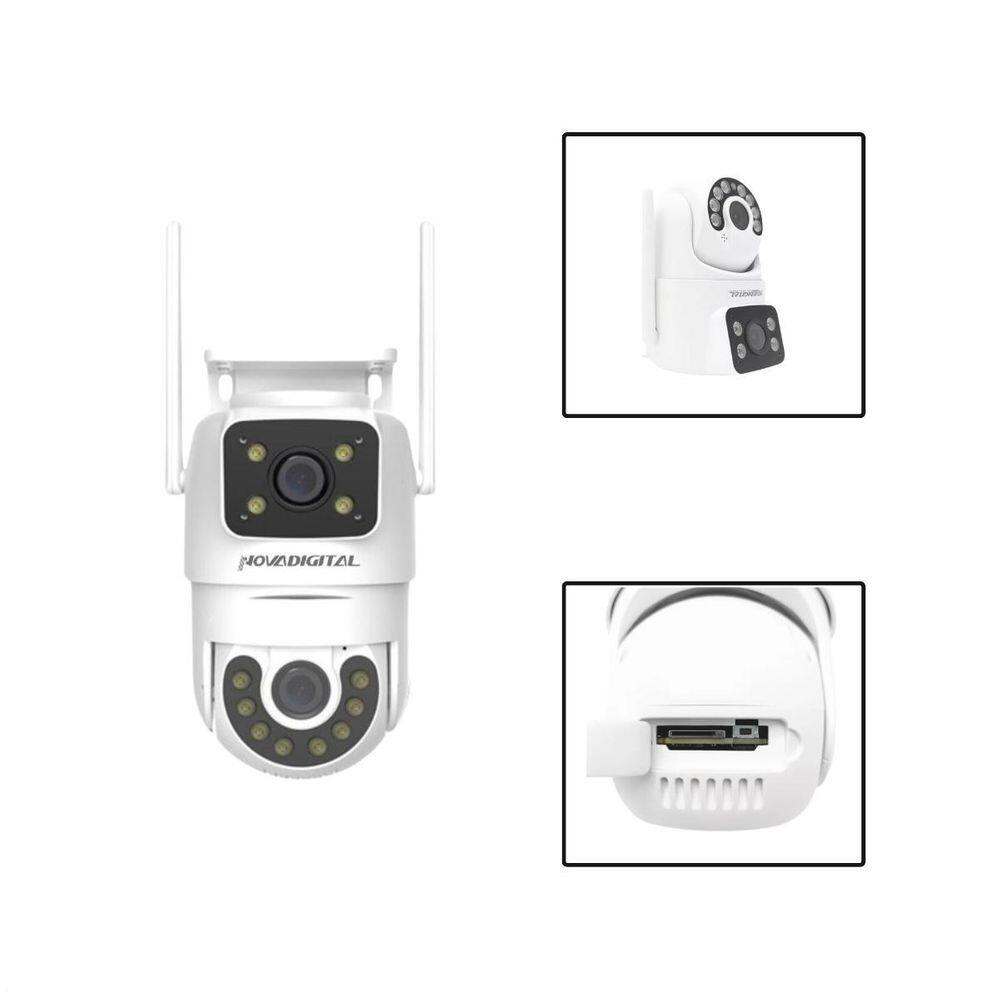 Câmera De Segurança Panorâmica Wi-Fi Dupla Visão Ip65