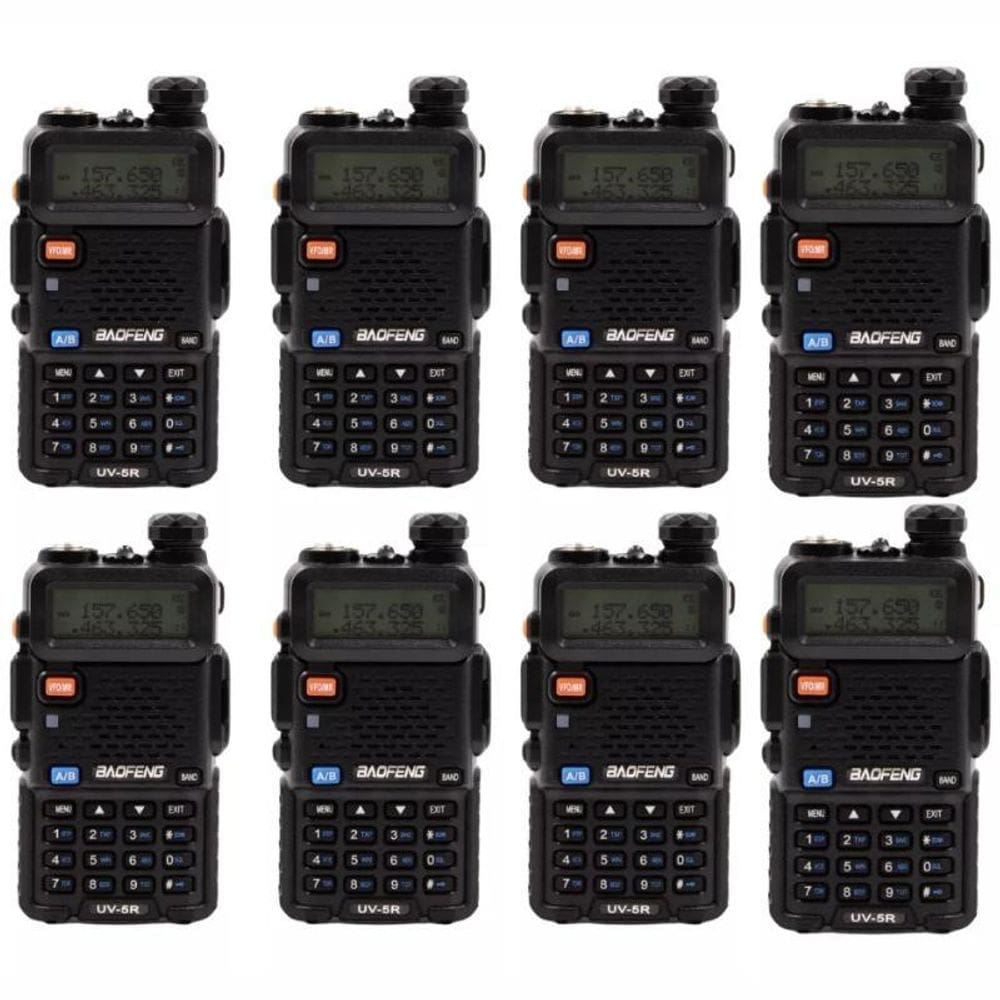Kit 8 Rádio Comunicador Baofeng Bf-Uv-5R Com
