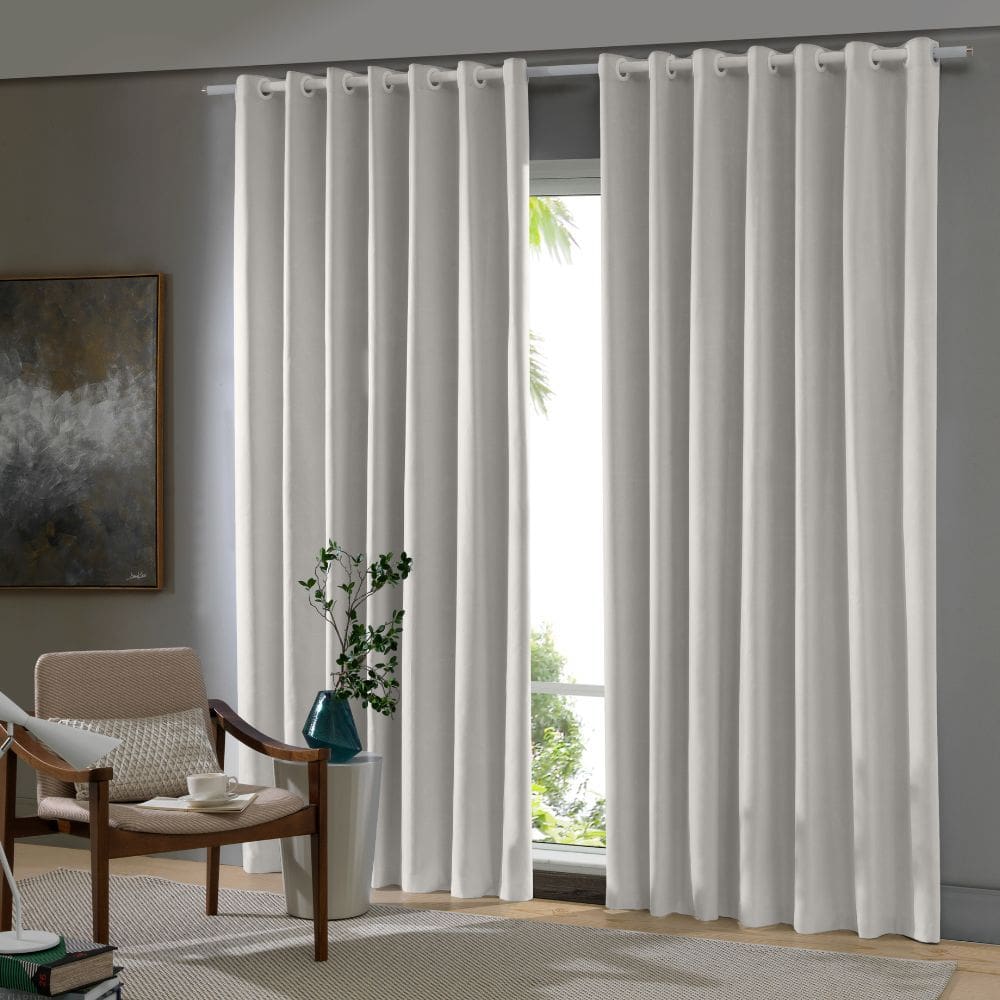 Cortina Corta Luz Blackout 100% PVC 4,20m x 2,50m Bella Janela - Branco