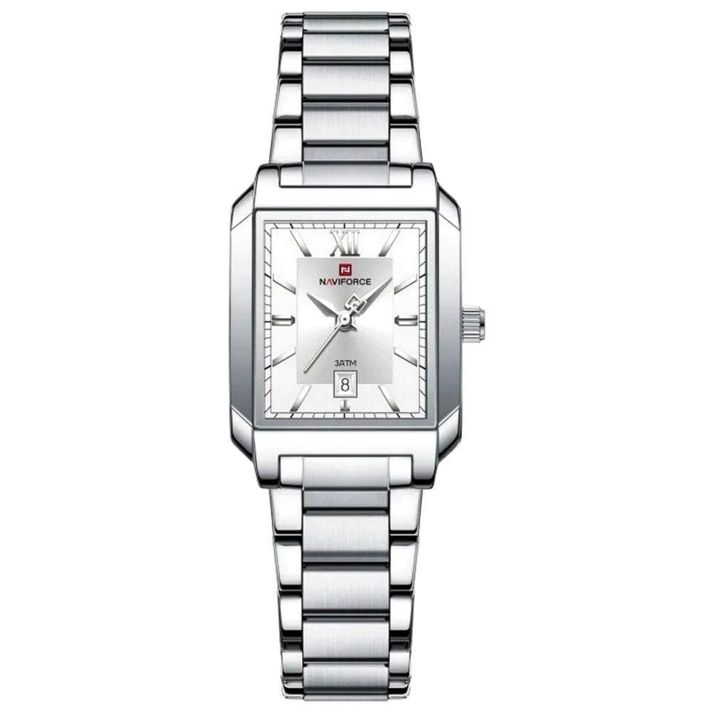 Relógio De Pulso Feminino Pulseira Aço Inoxidável Casual 30m à Prova D´agua Branco