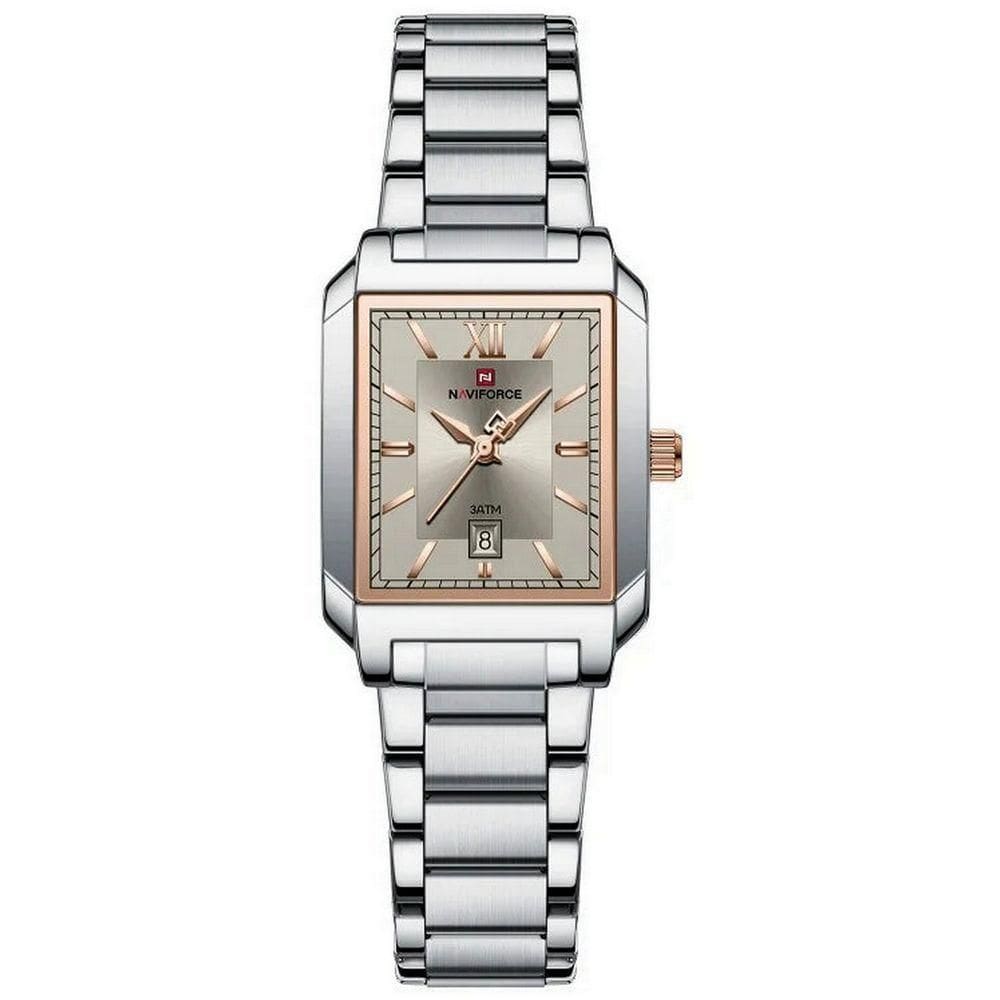 Relógio De Pulso Feminino Pulseira Aço Inoxidável Casual 30m à Prova D´agua Cinza Prata