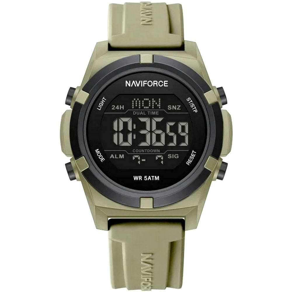 Relógio Masculino Quartzo Esportivo 50m A Prova D´agua Lcd Dupla Exibição Bege