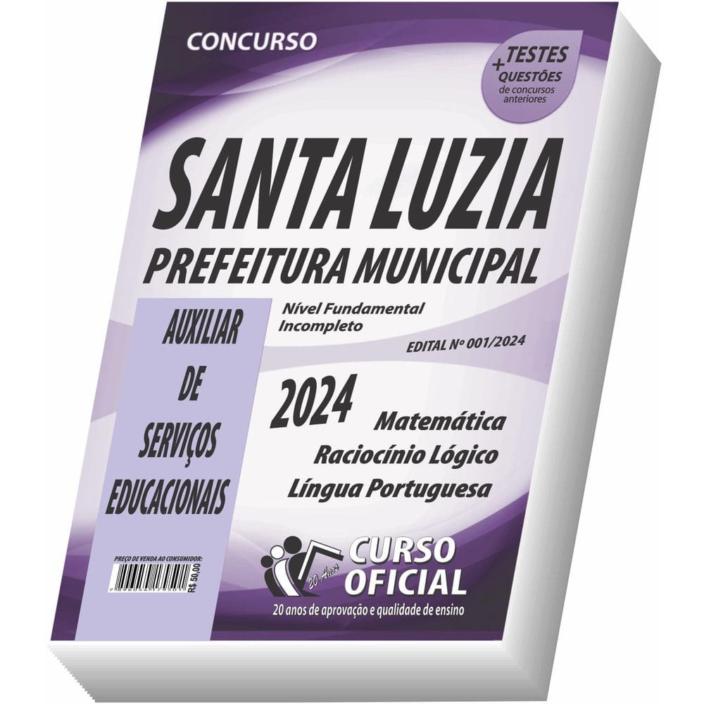 Apostila Santa Luzia Mg - Auxiliar De Serviços Educacionais