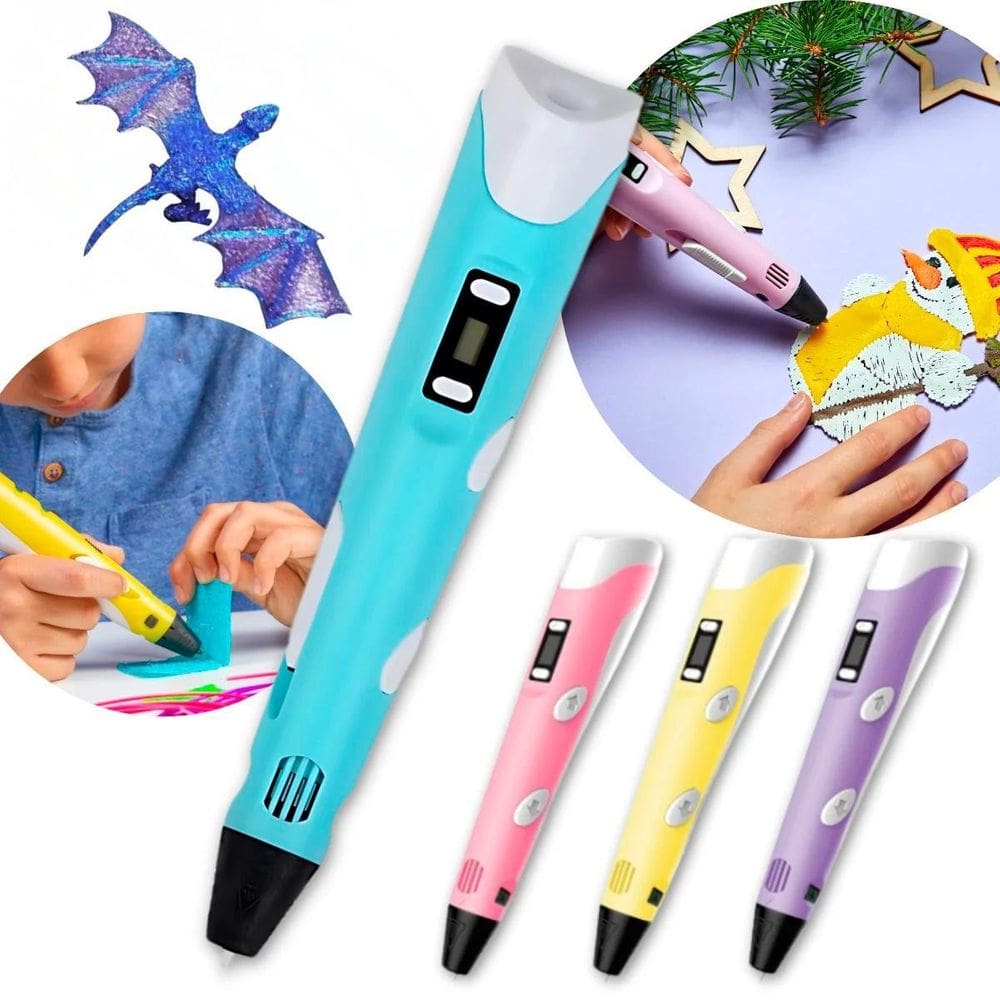 Caneta 3D Bivolt Filamentos Cor Criativa