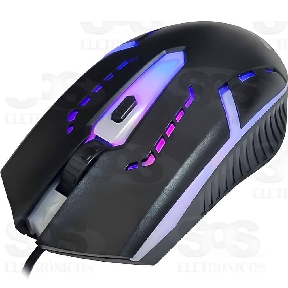Mouse Gammer Com Fio Ergonomico Sensor Óptico Rgb Led Jogos
