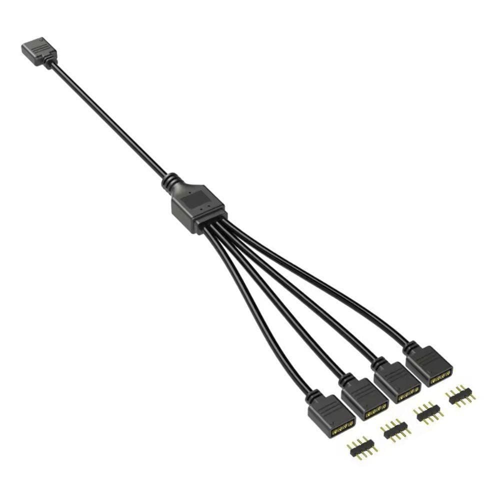 Cabo Divisor Rgb 1 4 12V 4 Pinos 30Cm Cooler Fan Fita Led