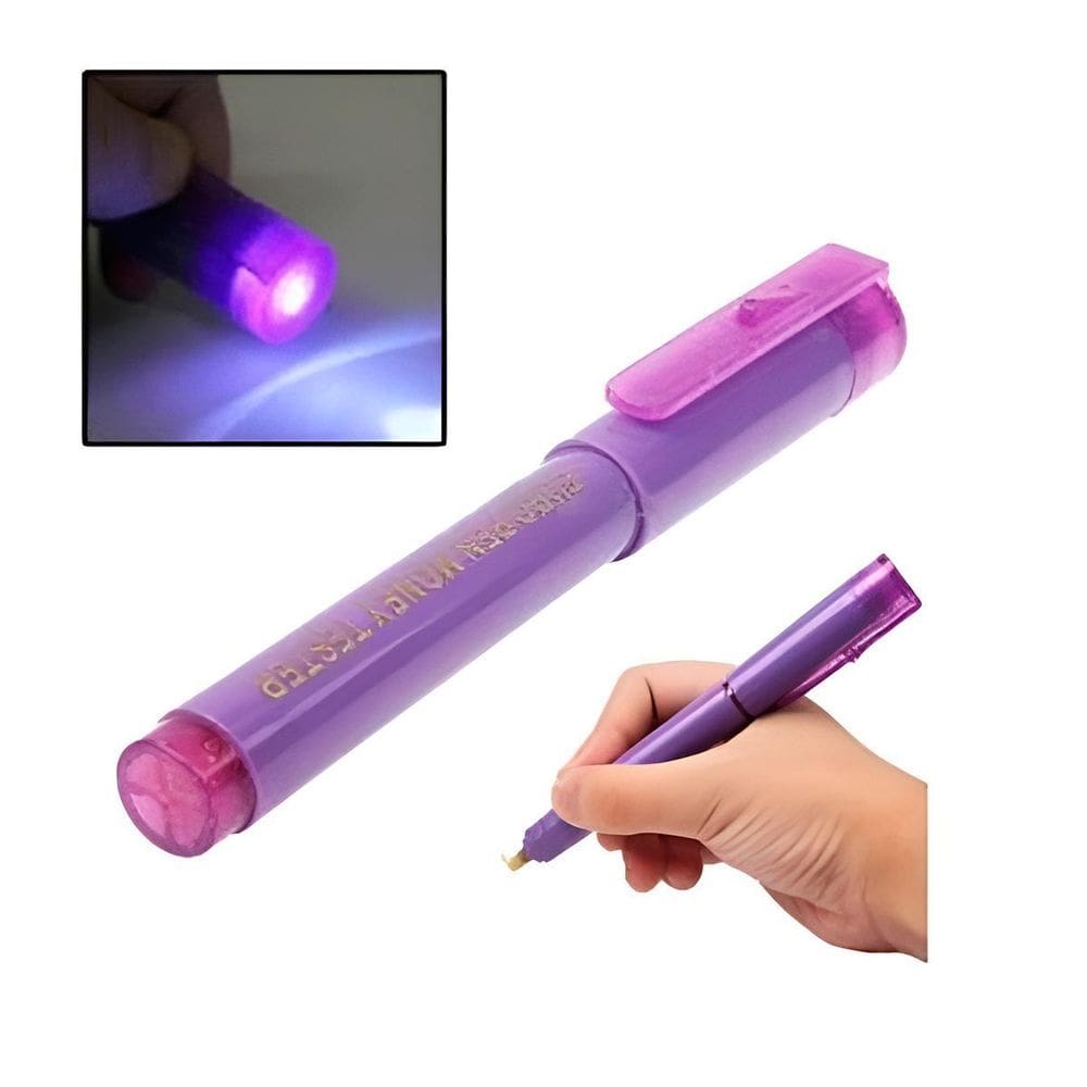 Caneta Detectora De Notas Falsas Com Lanterna Uv Portátil