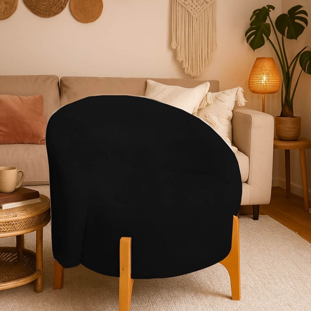 Poltrona Orgânica Requinte Sala Escritório Pé Madeira Preto