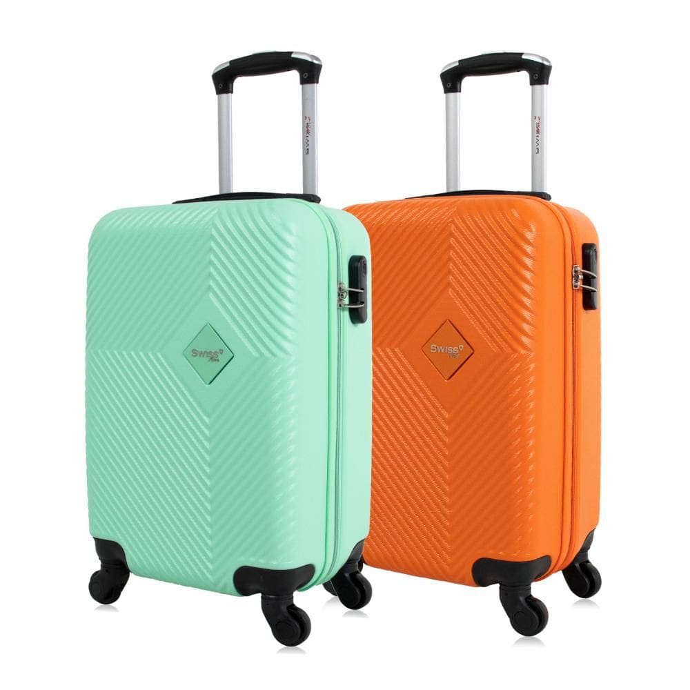 Kit 2 malas de viagem bordo 10kg Zug Swiss Move Verde e Laranja