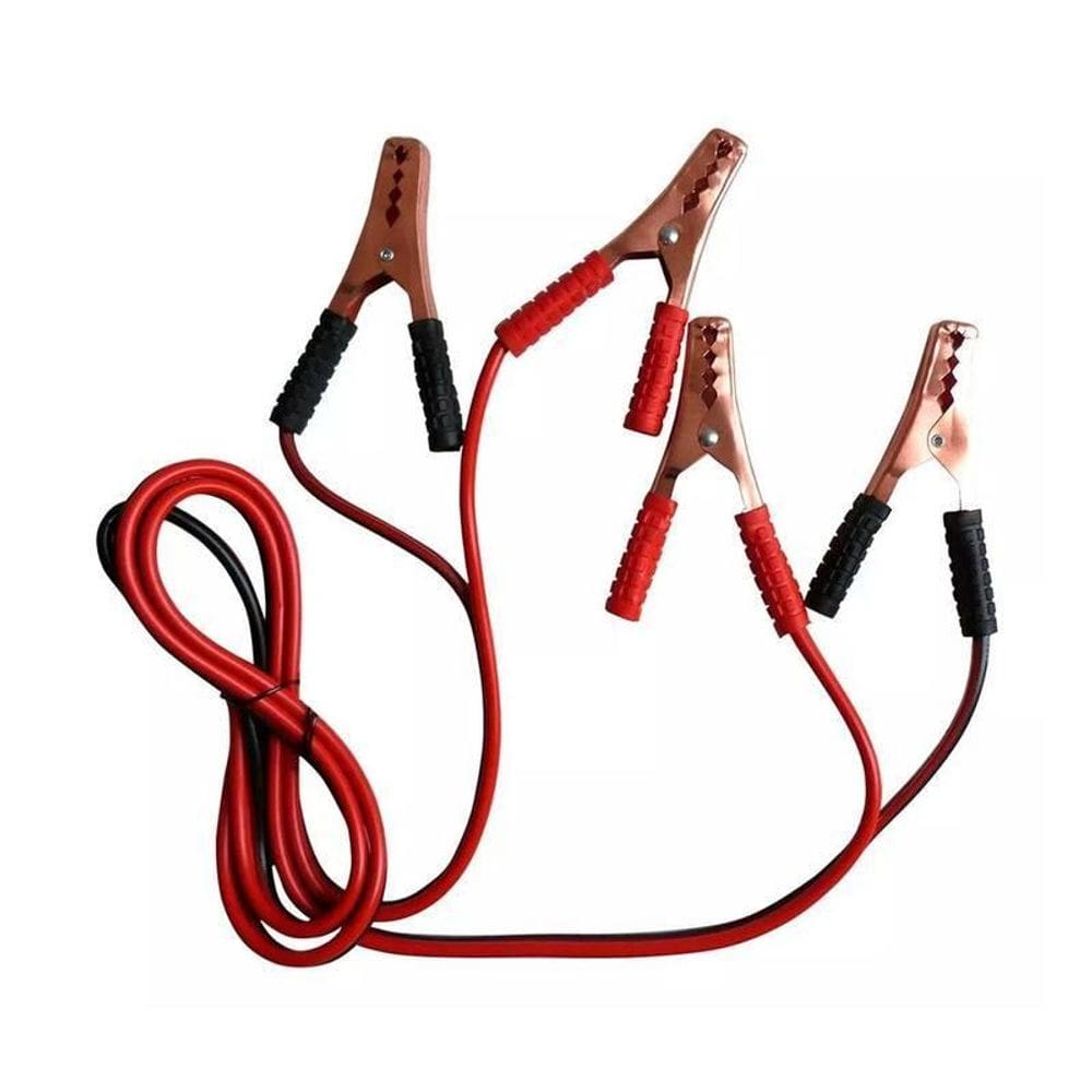 Kit 2 Cabos Para Recarga De Bateria 600 Amperes 2,5 Metros