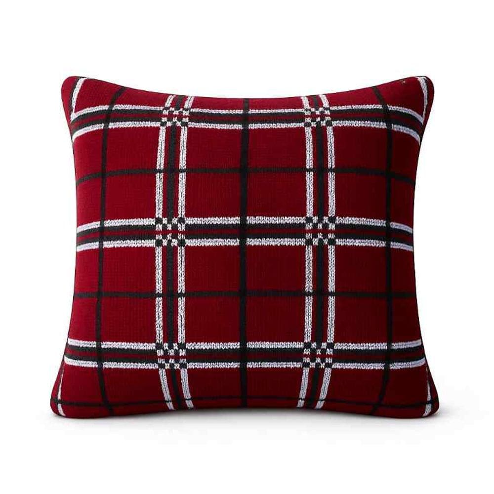 Almofada Natalina Xadrez 50x50 Vermelho/Verde/Branco Big Tricot