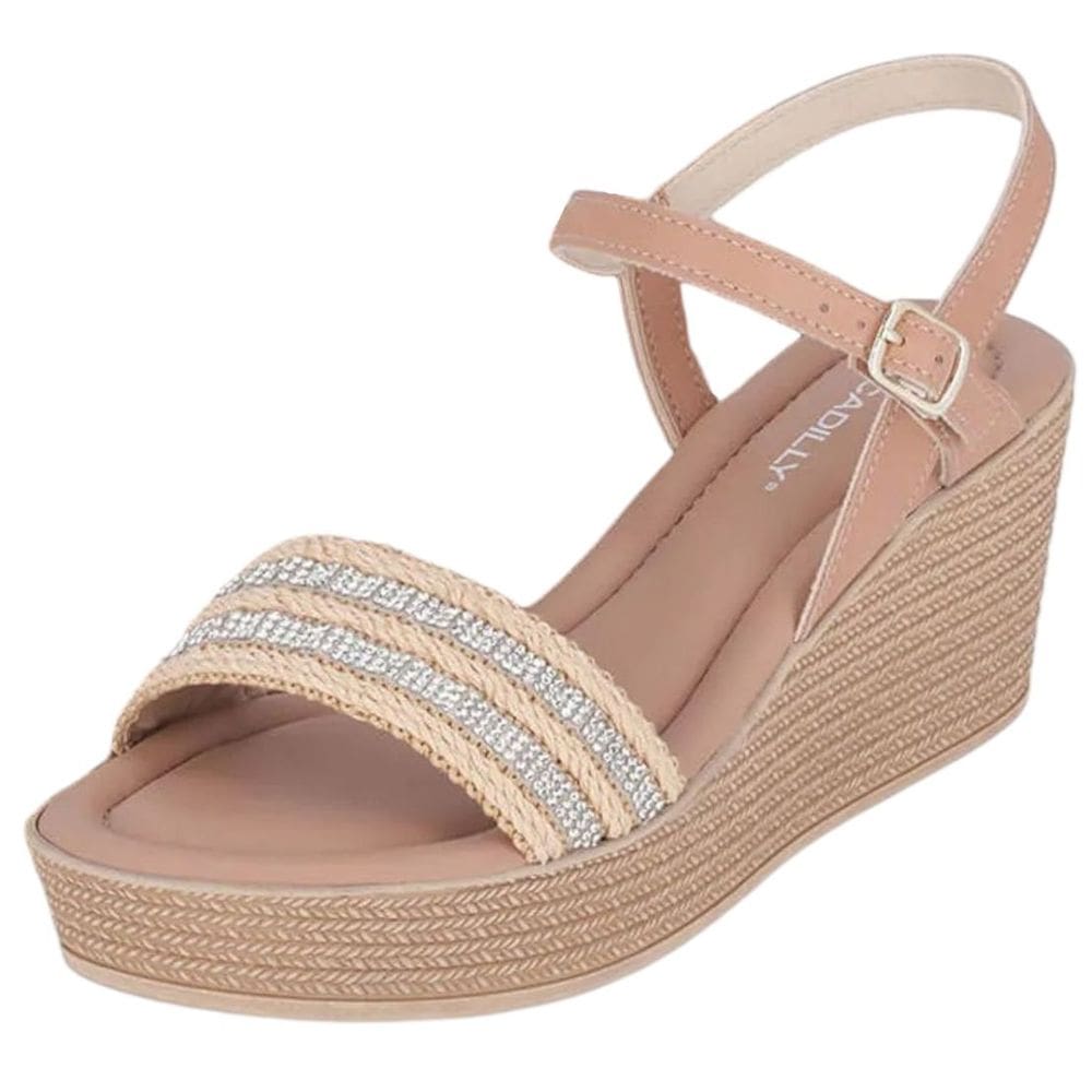 Sandália Feminina Anabela Salto Medio Conforto Piccadilly