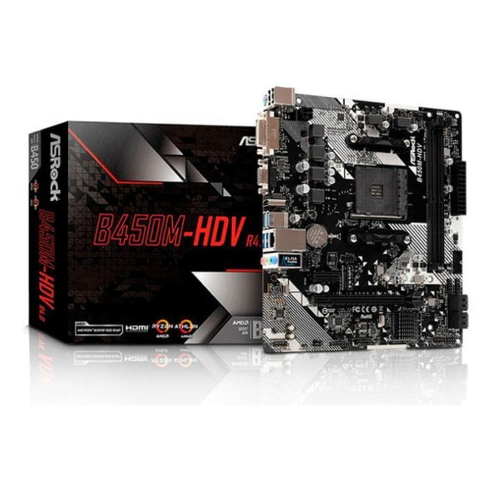 Placa Mae Amd Am4 B450 2Xddr4 Hdmi/Dvi/Vga B450M-Hdv Asrock