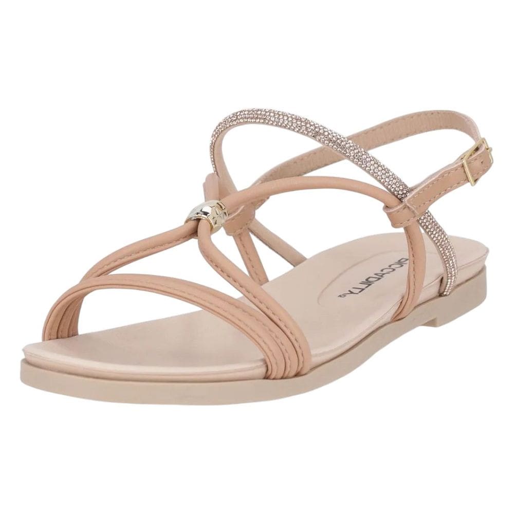 Sandalia Feminina Rasteira Tira Brilho Moderna Piccadilly