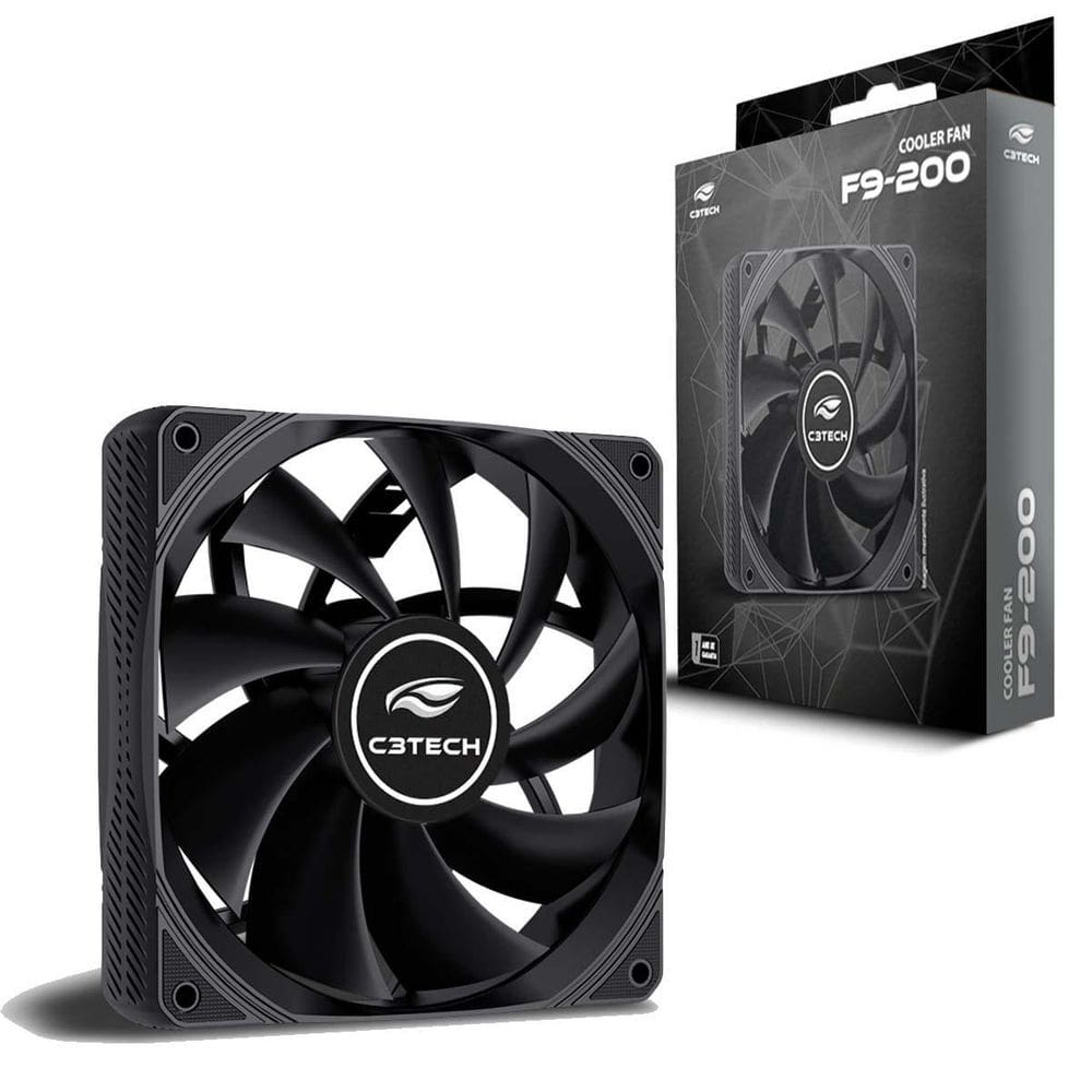 Cooler Fan Para Gabinete C3Tech 120Mm 12Cm Preto F9-200Bk