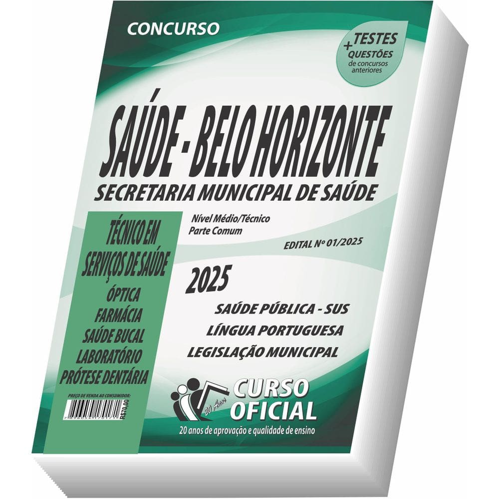Apostila Sms Bh - Técnico Em Serviços De Saúde - Parte Comum