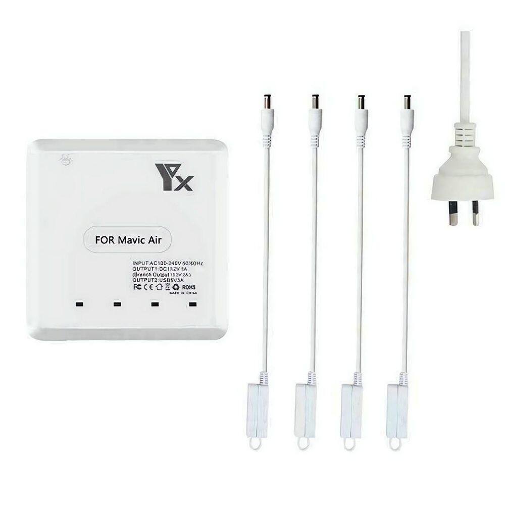 Carregador Hub Para 4 Baterias De Drone Dji Mavic Air