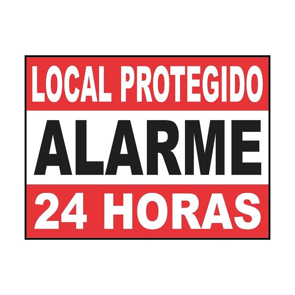 Placa De Aluminio ;Local Protegido Alarme; 13X18