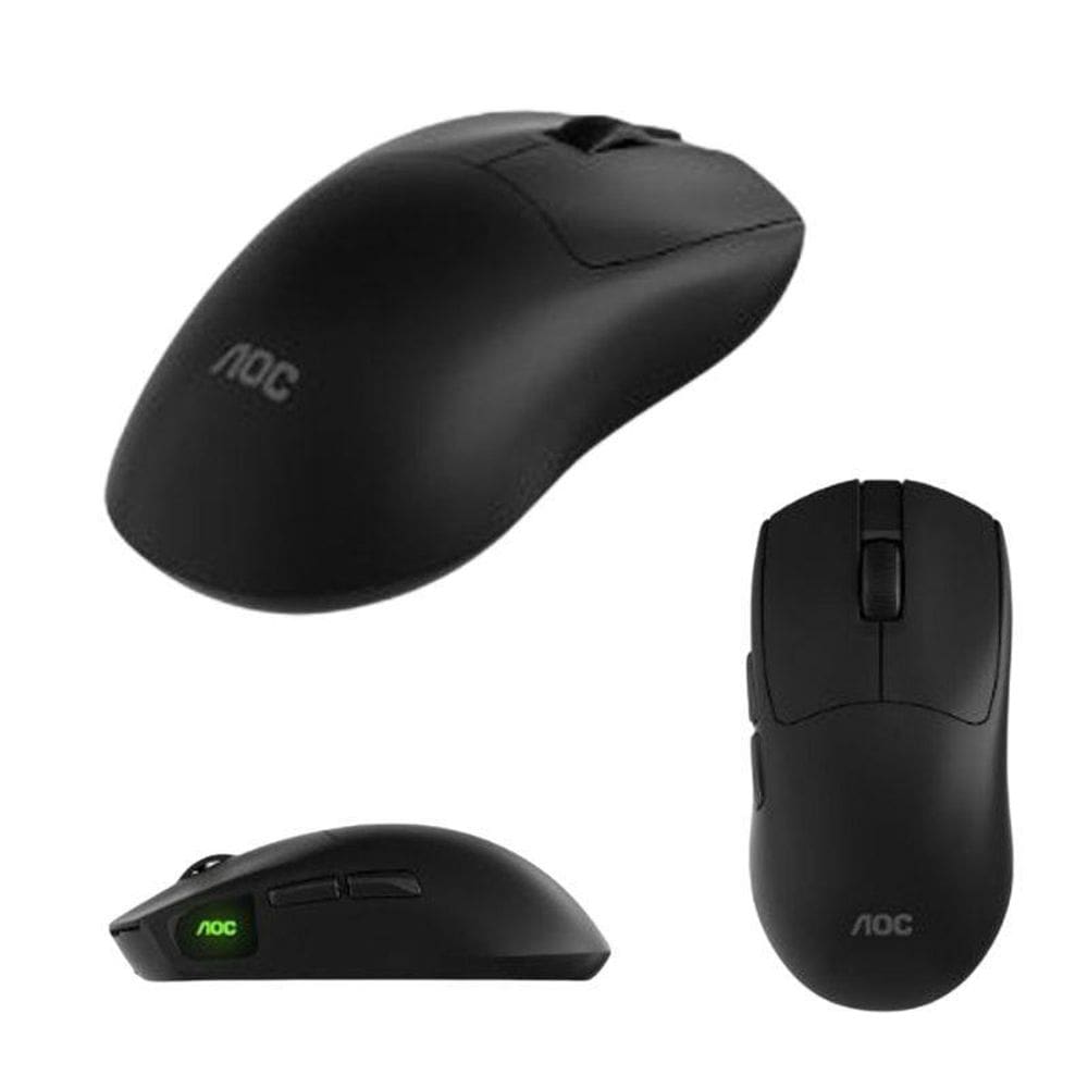 Mouse Óptico Aoc Sem Fio Preto 8000 Dpi Recarregável Usb
