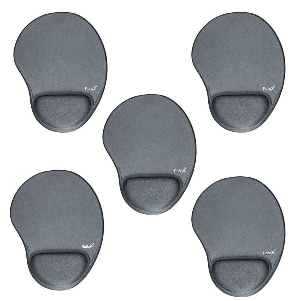 Kit 5X Mouse Pad Com Apoio Ergonômico Cinza Reflex