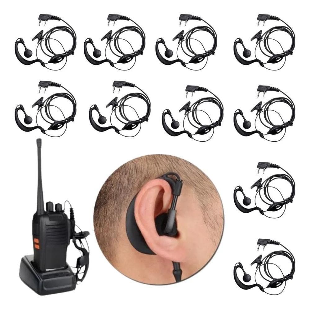 2X Kit 10 Fone De Ouvido De Radio Comunicador Baofeng 777S U