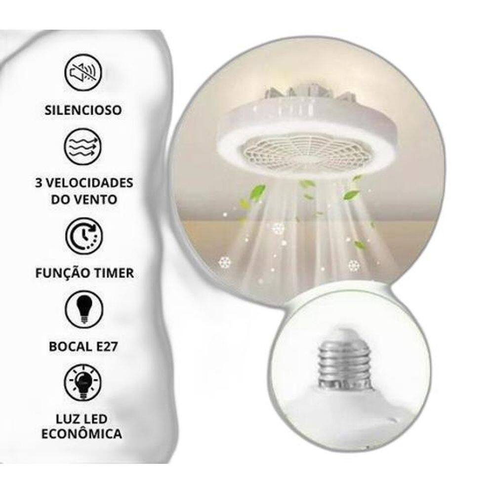 Espaço Inteligente: Lâmpada Ventilador Teto Led Ajustável