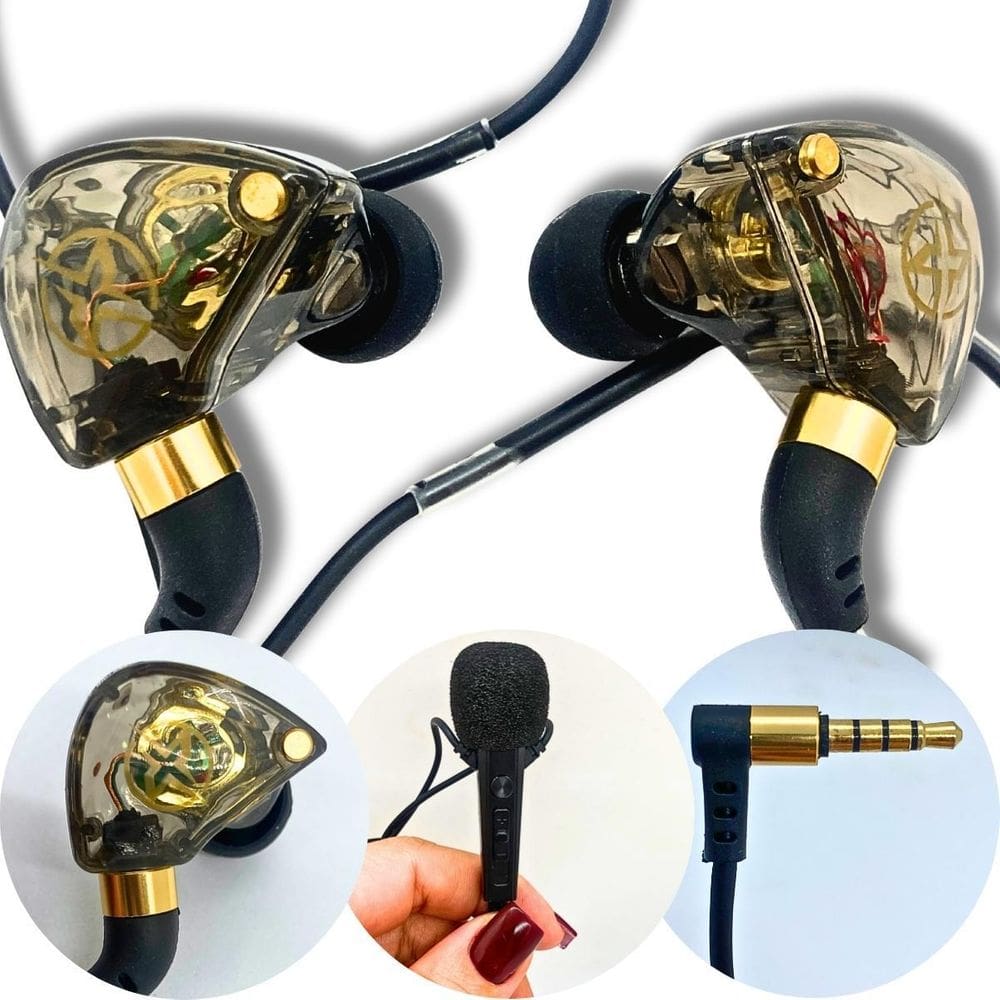 Fone In Ear Monitor Retorno De Palco Com Microfone Áudio Hd